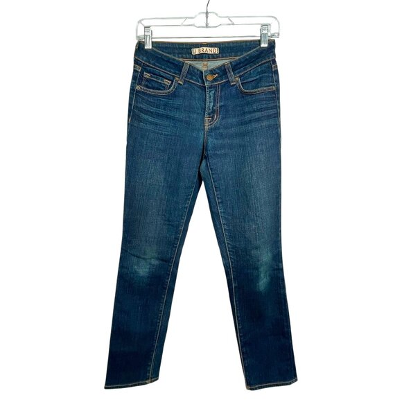J Brand Scarlett Seven Eights Dark Wash Mid-Rise Skinny Jeans Womens 27 - Picture 1 of 11